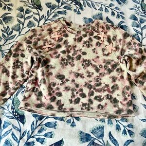 Justice Cut Off Active Sweatshirt Pink Black and Gray Little Girls Size 12